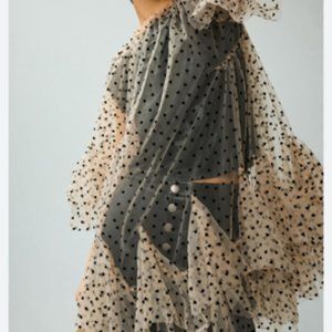 Anthropologie Tulle Mini heart top